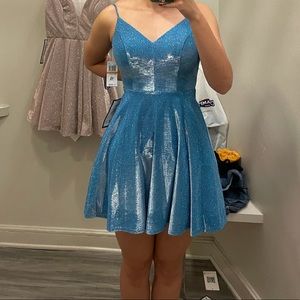 Blue mini dress